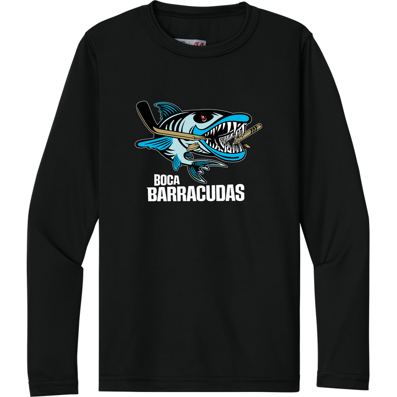 Boca Barracudas Youth Cooling Performance Long Sleeve Tee