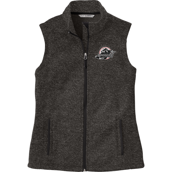 Allegheny Badgers Ladies Sweater Fleece Vest