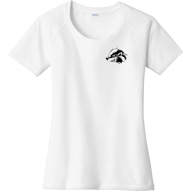 Allegheny Badgers Ladies PosiCharge Tri-Blend Wicking Scoop Neck Raglan Tee