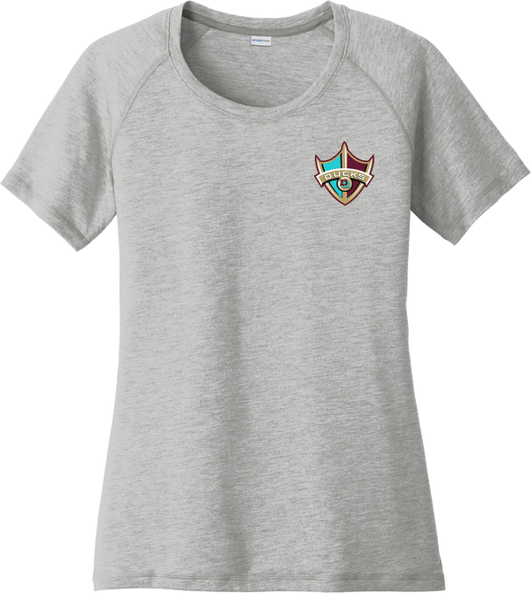 Delaware Ducks Ladies PosiCharge Tri-Blend Wicking Scoop Neck Raglan Tee