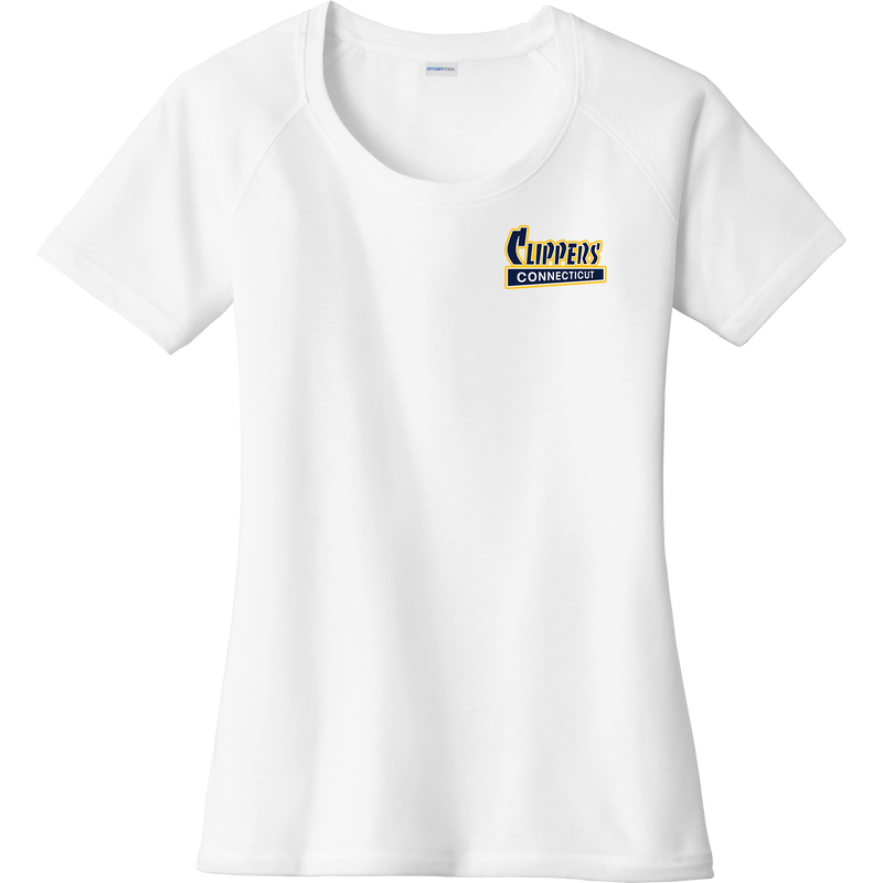 CT Clippers Ladies PosiCharge Tri-Blend Wicking Scoop Neck Raglan Tee