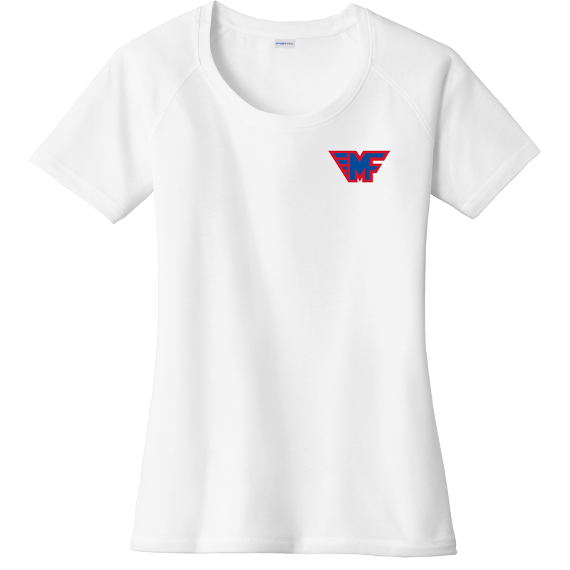 Mid-Fairfield Ladies PosiCharge Tri-Blend Wicking Scoop Neck Raglan Tee