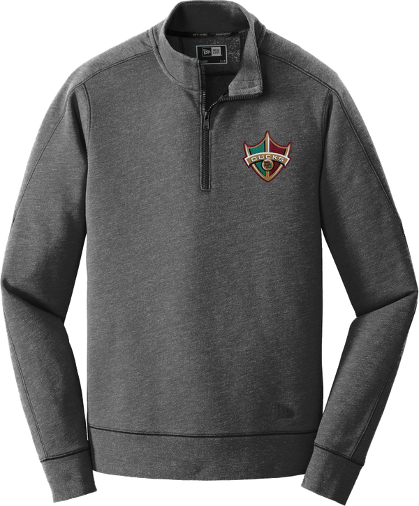 Delaware Ducks New Era Tri-Blend Fleece 1/4-Zip Pullover