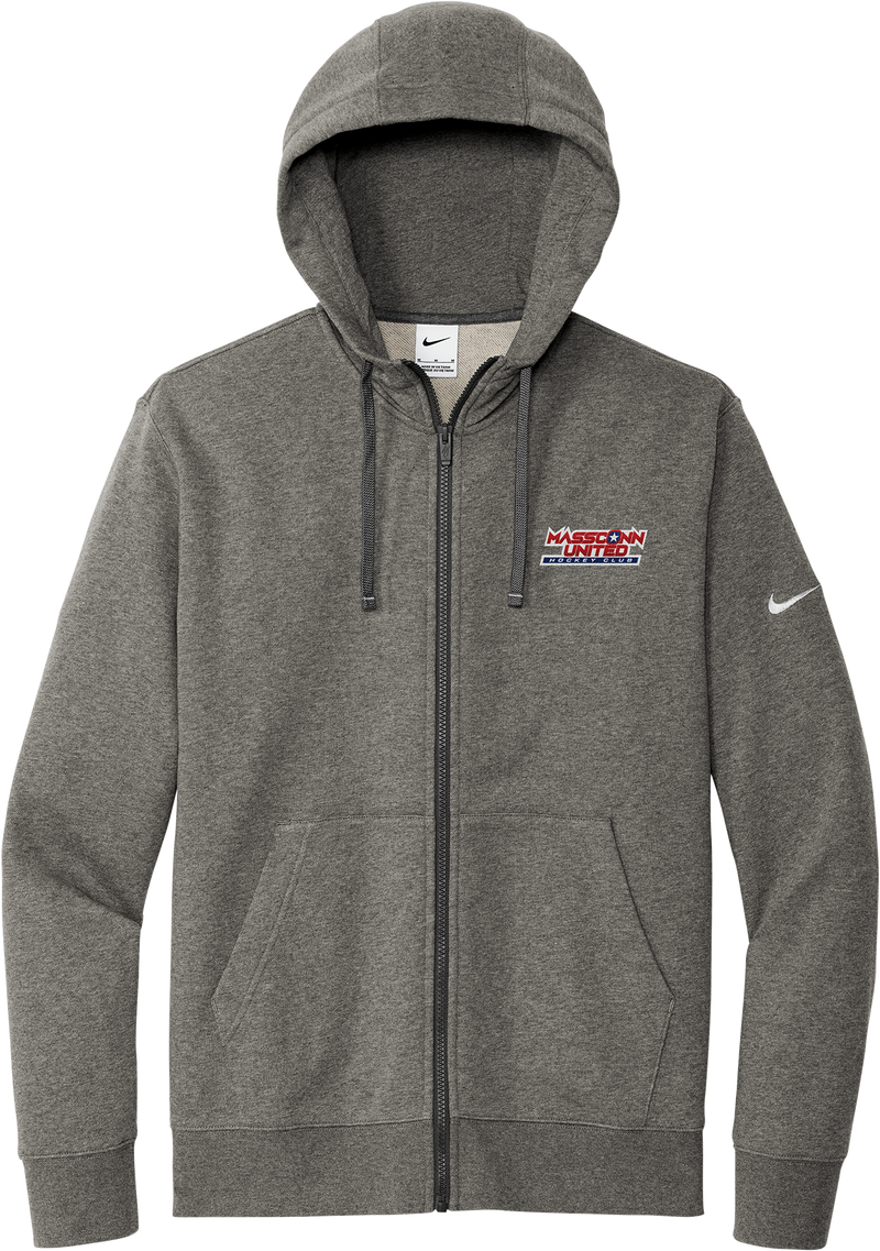 Mass Conn United Nike Club Fleece Sleeve Swoosh Full-Zip Hoodie