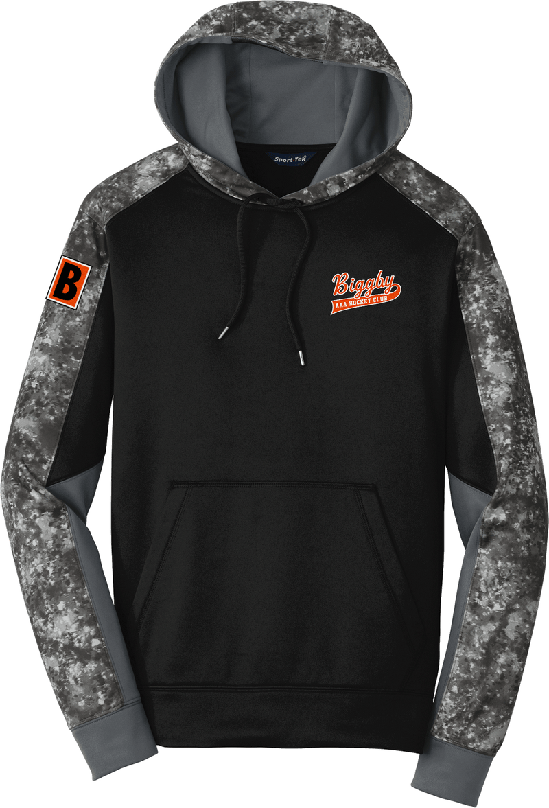 Biggby Coffee AAA Sport-Wick Mineral Freeze Fleece Colorblock Hooded Pullover